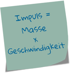 Formel für Büroorganisation: Impuls = Masse * Geschwindigket