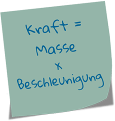 Formel für Büroorganisation: Kraft = Masse * Beschleunigung